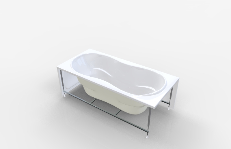 Акриловая ванна 1Marka Dinamika 180х80 (комплект) в 3D